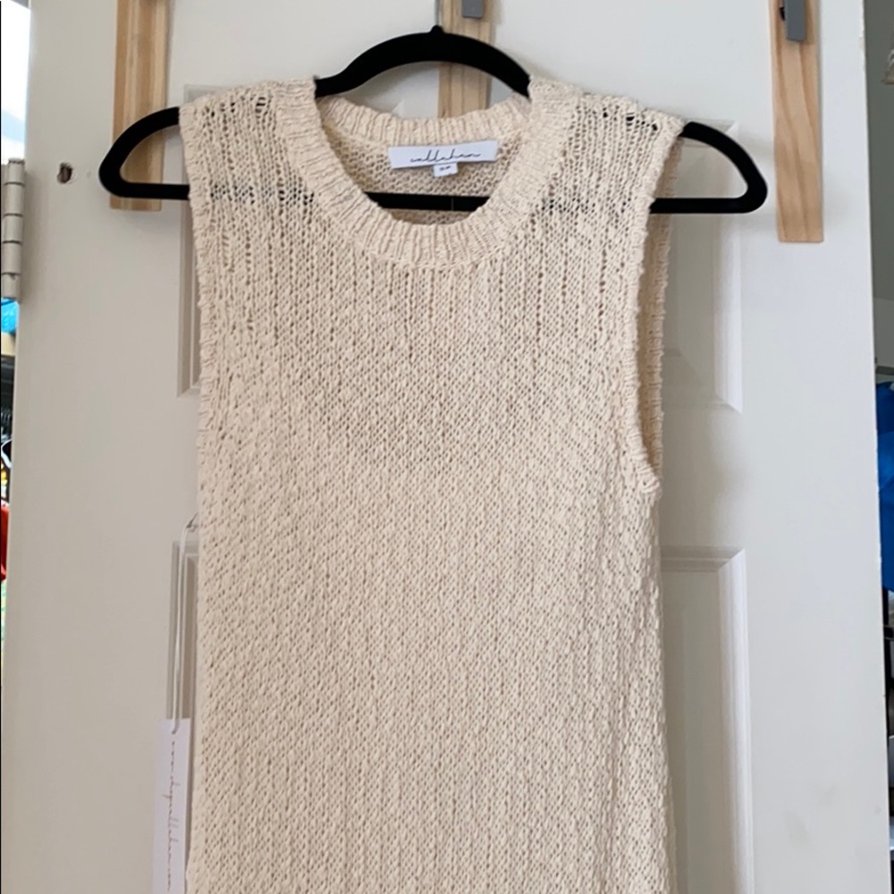 Anthro ivory knit maxi dress